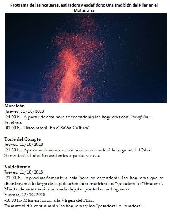 Hogueras, esclafidors y tiradors en el Matarrana