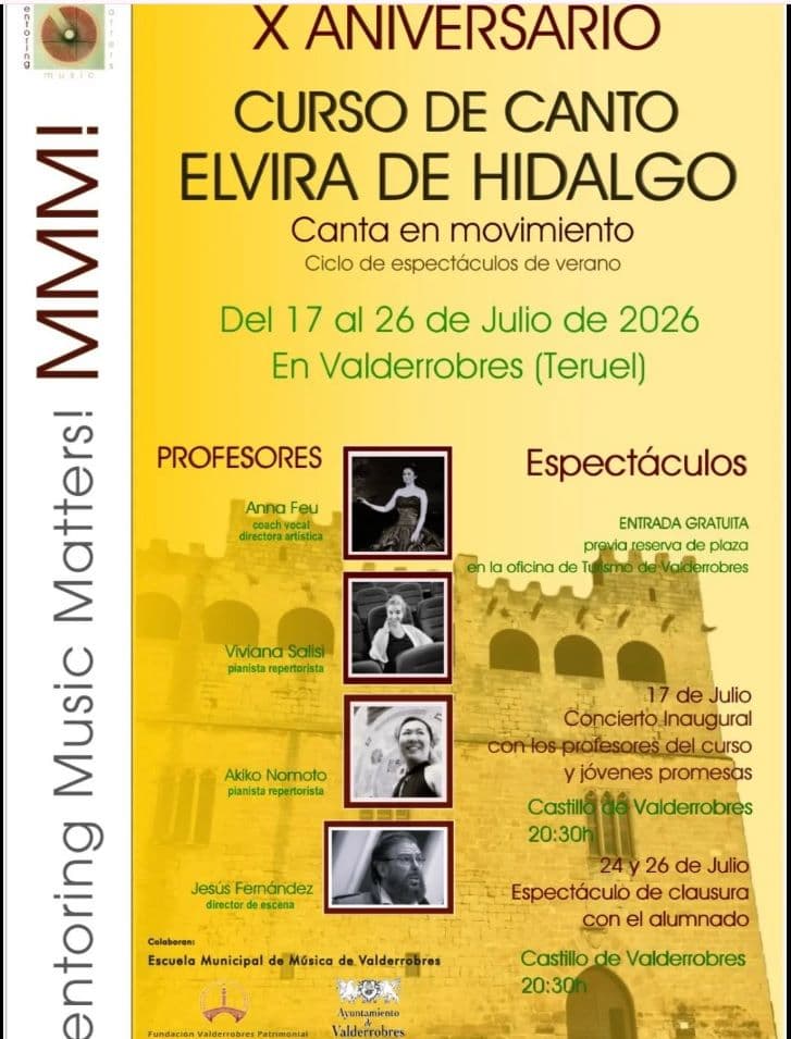  X Aniversario. Curso de Canto Elvira de Hidalgo en Valderrobres. 