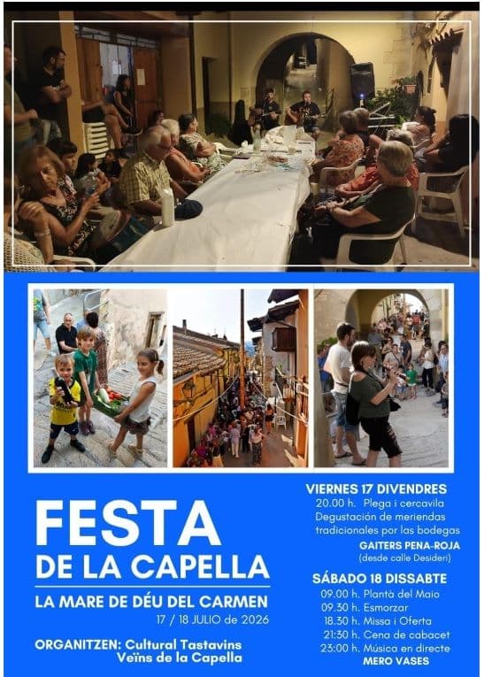 Festa de la capella. La Mare de Deu del Carmen en Peñarroya de Tastavins. 