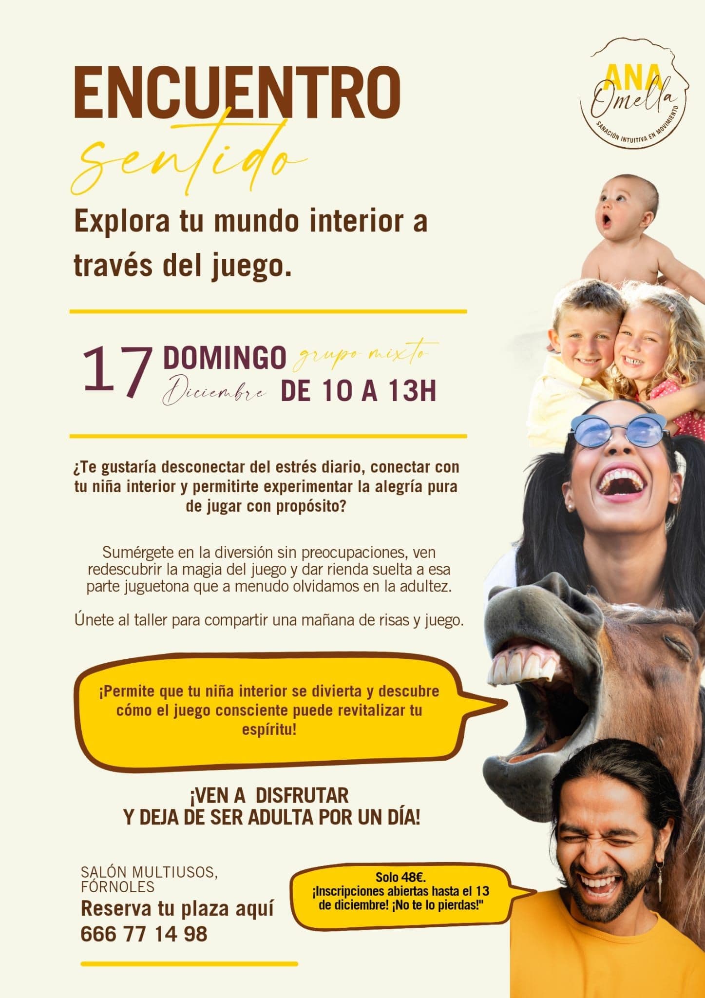 ENCUENTRO SENTIDO. EXPLORA TU MUNDO INTERIOR A TRAVÉS DEL JUEGO A CARGO DE ANA OMELLA.