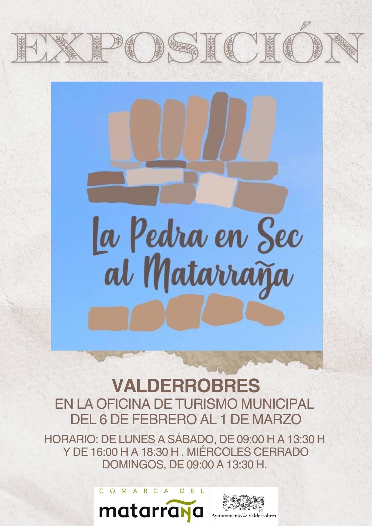 Exposición pedra en sec al Matarranya en Valderrobres