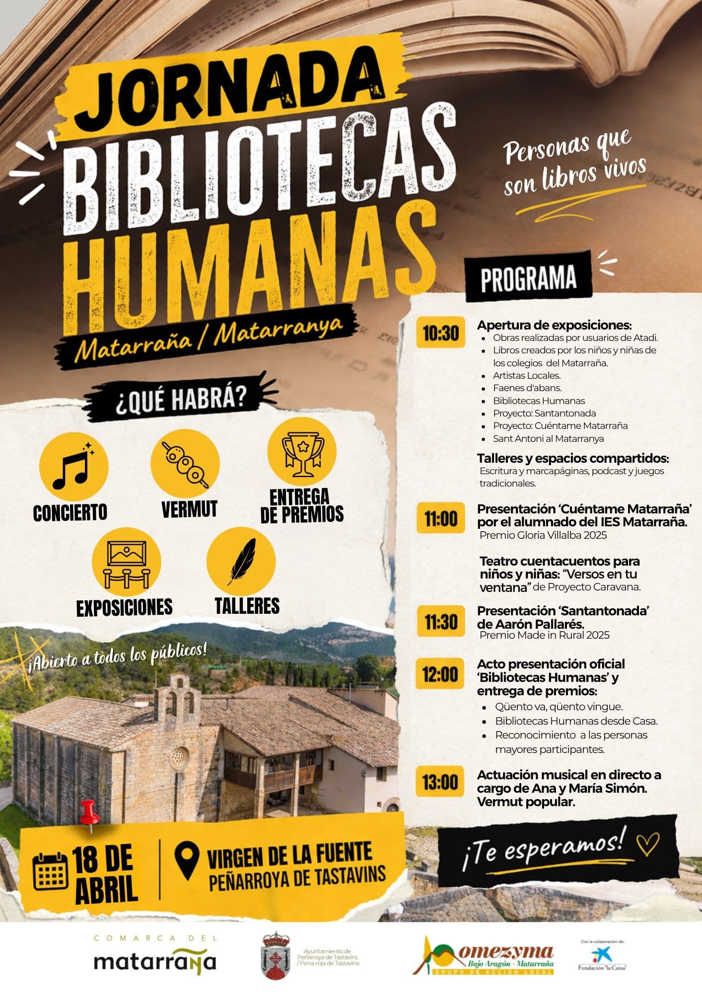 Jornada ‘Bibliotecas humanas’ en la ermita de Virgen de la Fuente en Peñarroya de Tastavins