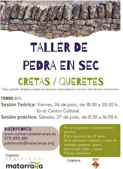 Taller de pedra en sec en Cretas